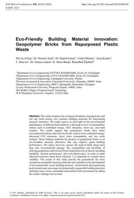 Geopolymer: 친환경 건축재료로서의 혁신적인 가능성을 탐구하다!